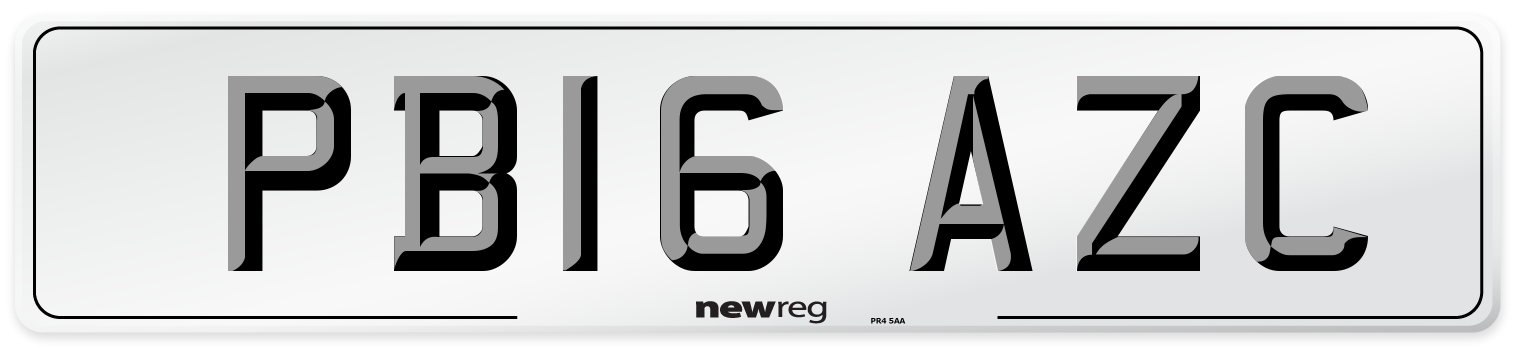 PB16 AZC Number Plate from New Reg